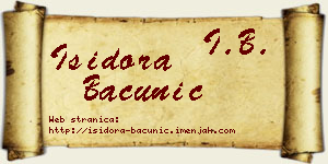 Isidora Bačunić vizit kartica